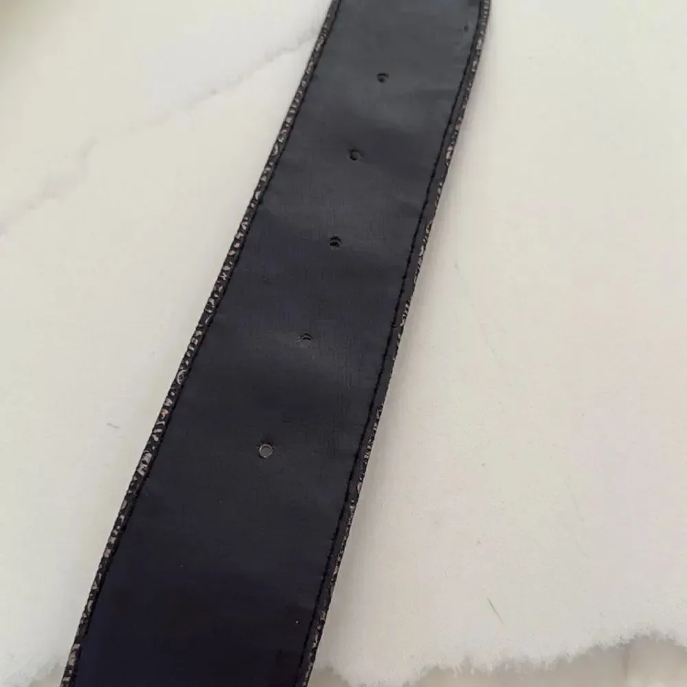 VINTAGE 80s Gold Embossed Waist Belt Bow & Buttons